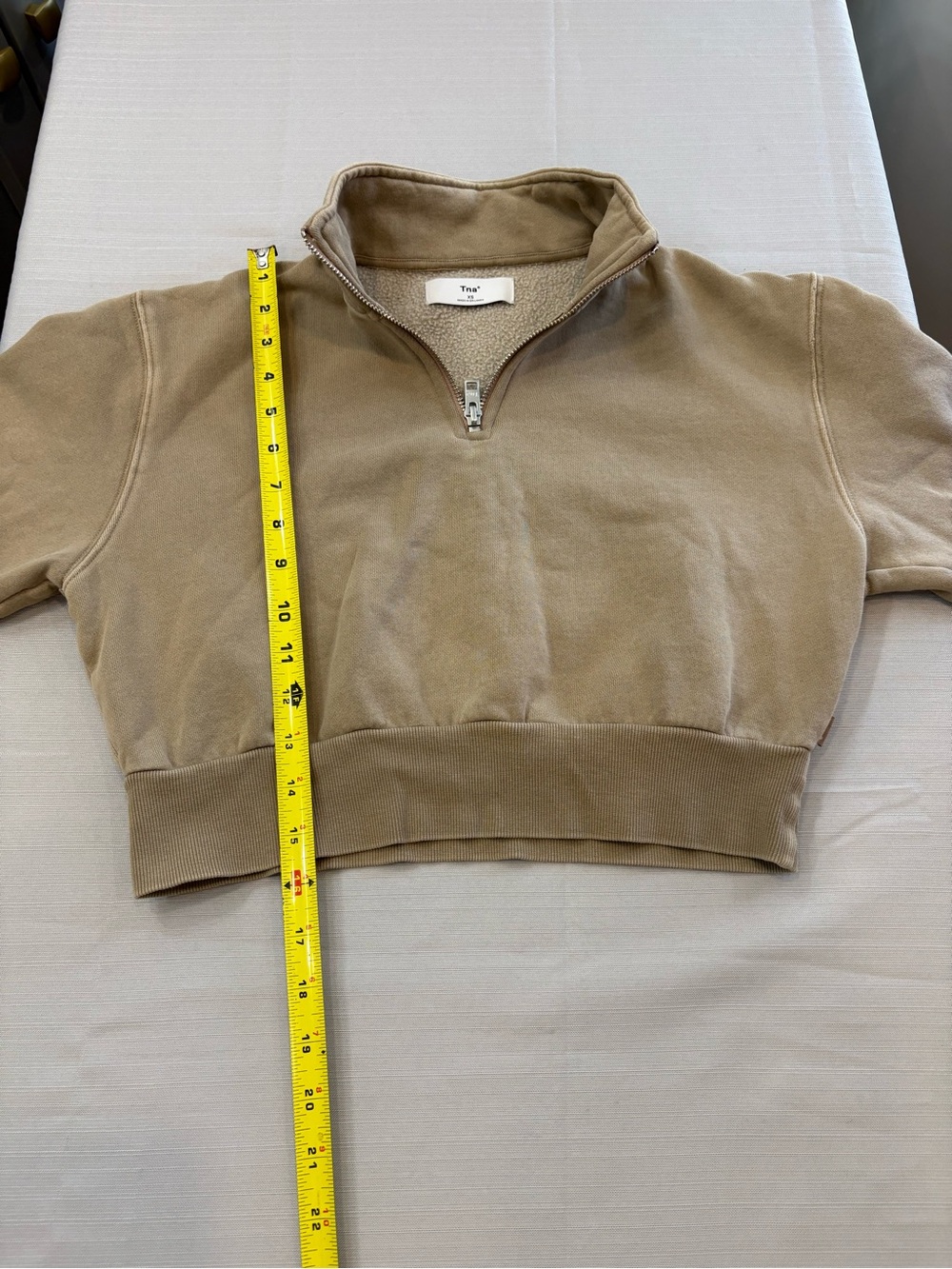 Tna Cropped Quarter-Zip Pullover - Tan #1490 - Picture 7 of 16